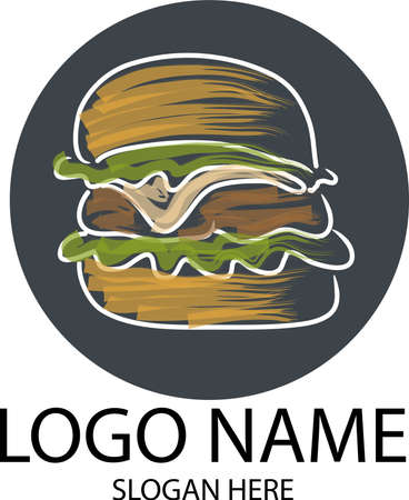 Vector hand drawn doodle sketch of colored cheeseburger.のイラスト素材