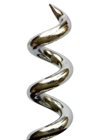 Cork screw isolated on whiteの写真素材