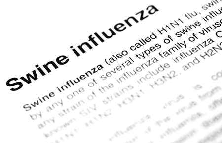Swine flu or N1H1 virus text with definitionの写真素材