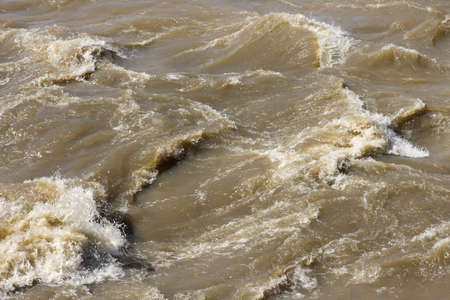 Storming flood river waterの写真素材