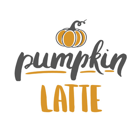 Pumpkin latte letteringのイラスト素材