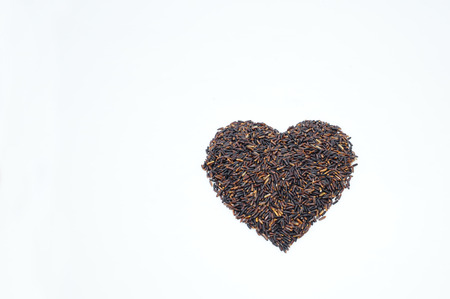 riceberry or oganicrice on white backgroundの写真素材