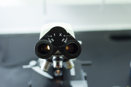 Microscope in a Bio Labの写真素材