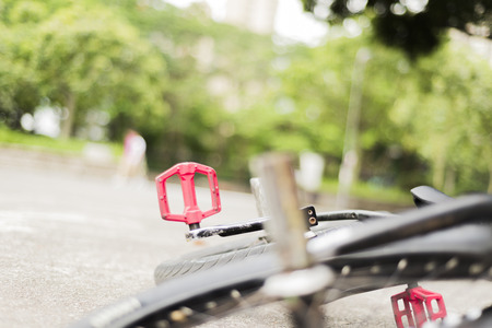 Part of a Freestyle Bike on the Floorの写真素材