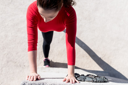 Woman working out on a Park in Madrid