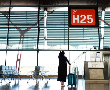 Woman at Boarding Gateの写真素材