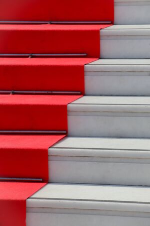 Red Carpet and white marble stepsの写真素材