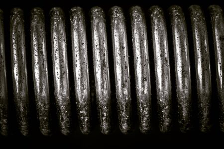 A close up of metal spring monochromeの写真素材