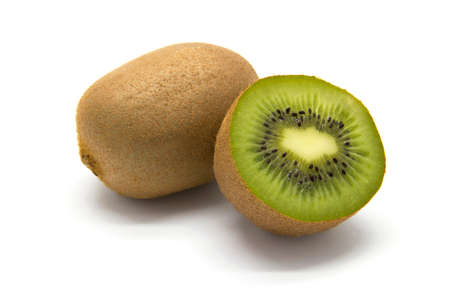 Kiwifruits on white isolated backgroundの写真素材