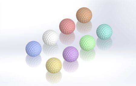 Golf ball and tee 3D graphic on white background HDの写真素材