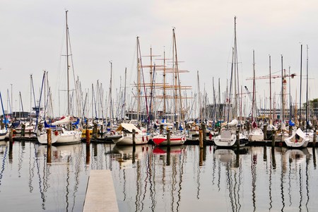 sailing ships marina Travemuende - Lubeck - Germanyの写真素材