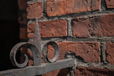 Wrought iron tip - post tip - fence tip - metal tip - gate tip - garden fence - garden pillarの写真素材