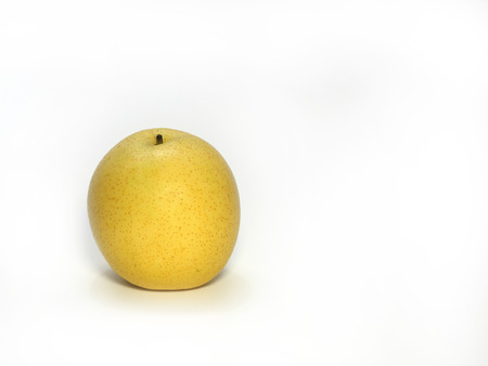 Nashi pear-Pyrus pyrifolia-free-small-limk-white backgroundの写真素材