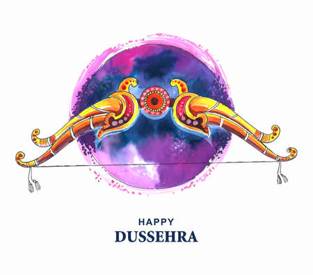 Lord rama with arrow killing ravana in happy dussehra designのイラスト素材