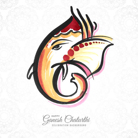 Beautiful ganesh chaturthi festival card backgroundのイラスト素材