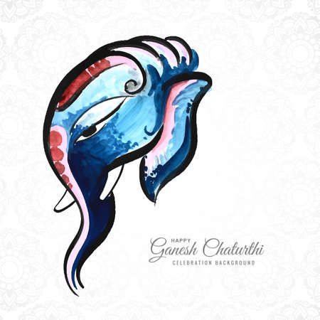 Beautiful lord ganesha watercolor for ganesh chaturthiのイラスト素材