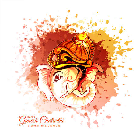 Beautiful happy ganesh chaturthi creative card designのイラスト素材