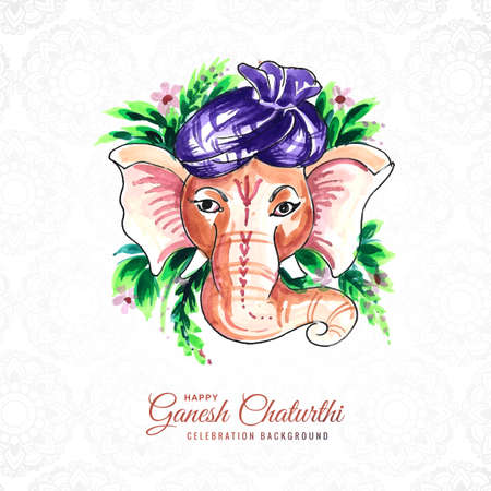 Beautiful ganesh chaturthi festival card backgroundのイラスト素材