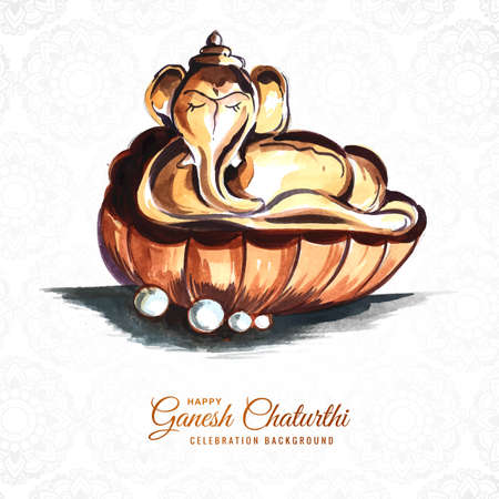 Traditional happy ganesh chaturthi festival celebration backgroundのイラスト素材