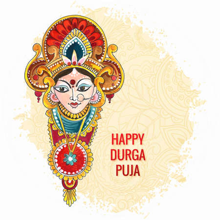 Happy durga pooja indian festival card backgroundのイラスト素材