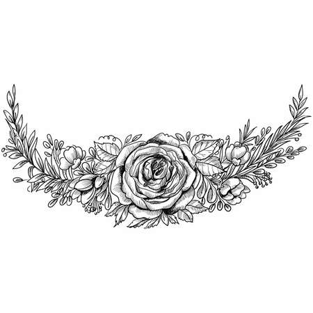 Decorative floral hand draw sketch card backgroundのイラスト素材