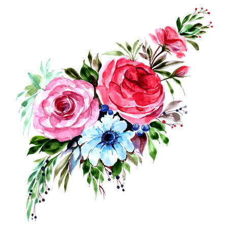 Beautiful decorative colorful flowers bunch backgroundのイラスト素材