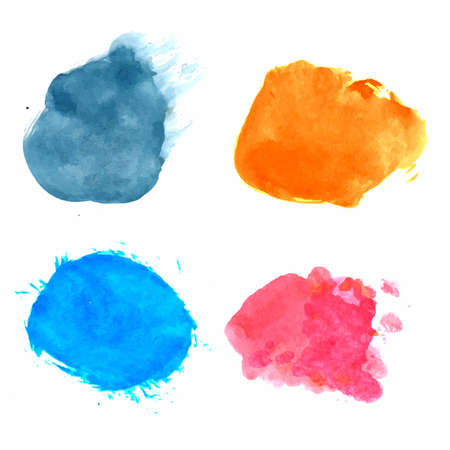 Hand draw splash watercolor set designのイラスト素材