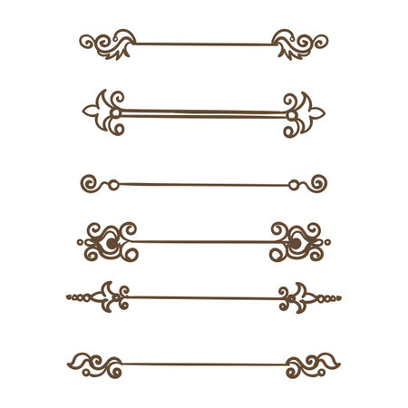 Creative damask dividers vintage flower divider setのイラスト素材