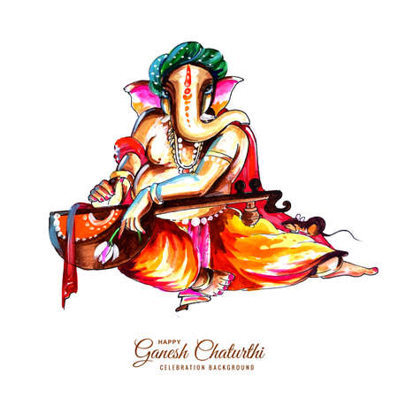 Utsavganesh chaturthi festival card backgroundのイラスト素材
