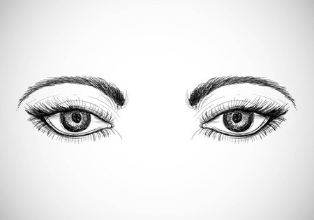 Beautiful Hand drawn eyesのイラスト素材