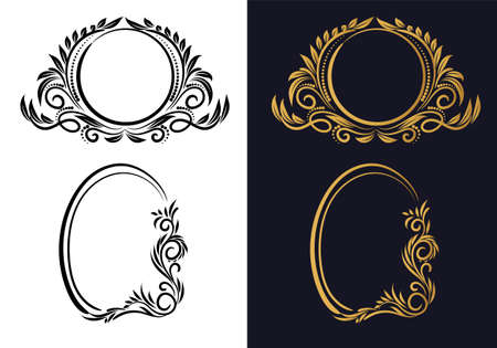 Elegant creative floral frame set designのイラスト素材