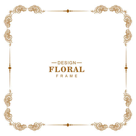 Vintage baroque ornament corner floral frame desoignのイラスト素材