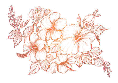 Hand drawing and sketch decorative floral backgroundのイラスト素材