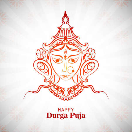 Indian festival happy durga pooja card backgroundのイラスト素材