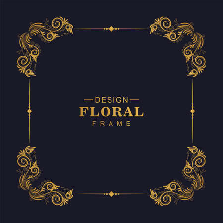 Ornamental golden decorative floral frame designのイラスト素材