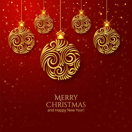 Beautiful artistic christmas golden ball backgroundのイラスト素材