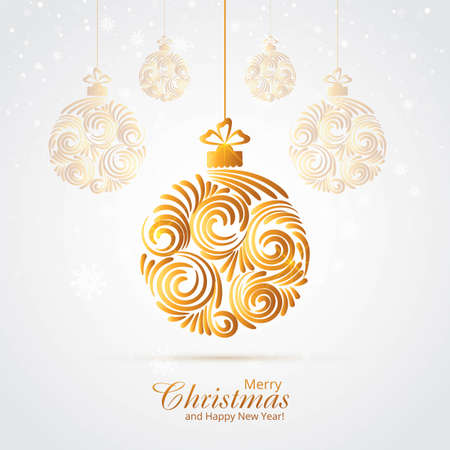 Beautiful artistic christmas golden ball backgroundのイラスト素材