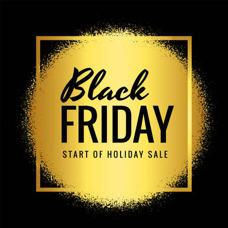 Modern black friday sale with golden grunge card backgroundのイラスト素材