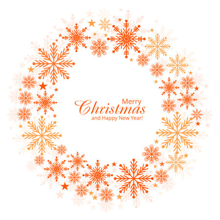 Decorative christmas snowflakes card backgroundのイラスト素材