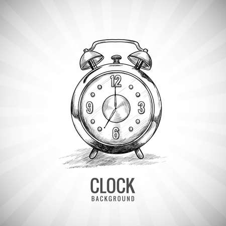 Hand draw alarm clock time concept  sketch designのイラスト素材