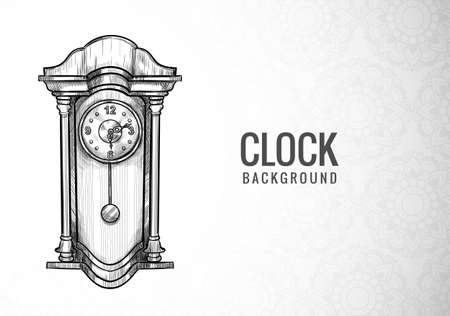 Hand draw alarm clock sketch designのイラスト素材