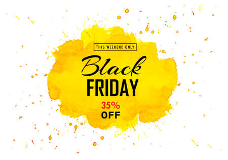 Modern black friday for yellow splash card backgroundのイラスト素材