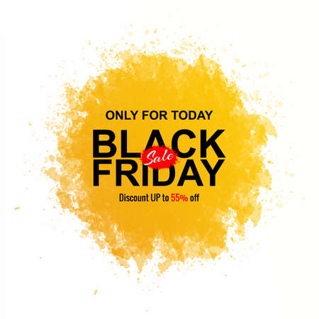 Black friday concept with watercolor splash backgroundのイラスト素材