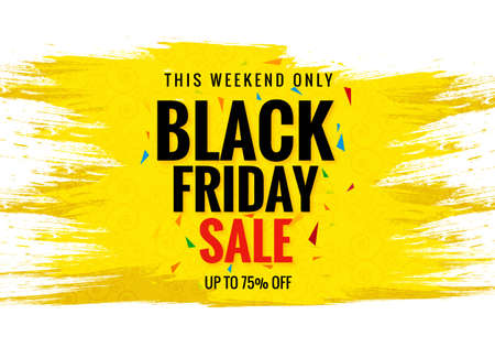 Beautiful black friday sale card for watercolor brush backgroundのイラスト素材