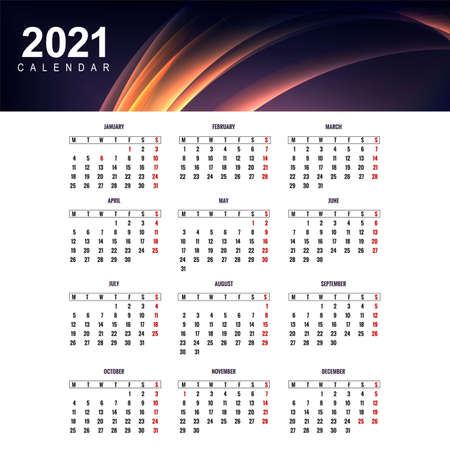 Modern calendar 2021 template designのイラスト素材