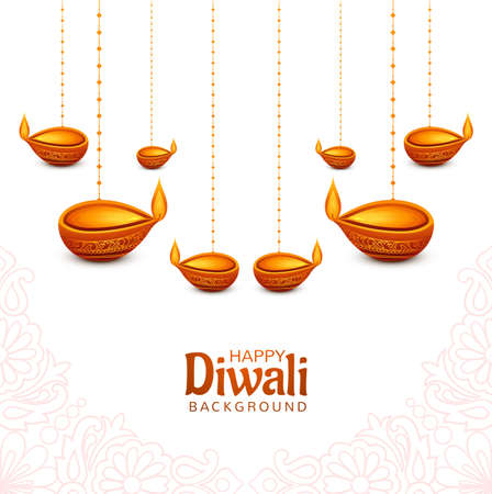 Decorative diwali oil lamp festival holiday backgroundのイラスト素材