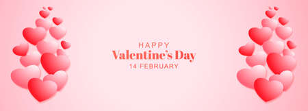 Festive heart valentines day banner designのイラスト素材