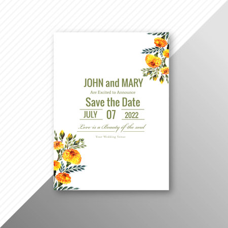 Elegant wedding flowers invitation template designのイラスト素材