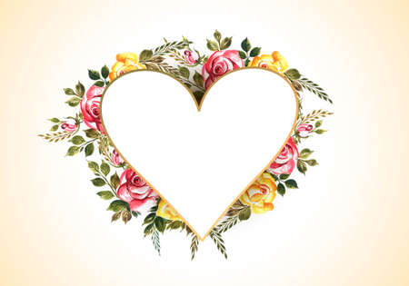 Valentine's day invitation card with colorful flowers backgroundのイラスト素材