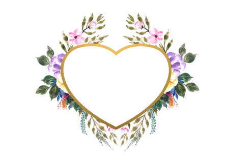 Beautiful Valentine's day decorative flowers heart with card backgroundのイラスト素材